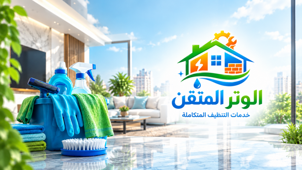 أدوات ومعدات تنظيف احترافية تستخدمها الوتر المتقن في خدماتها المتكاملة